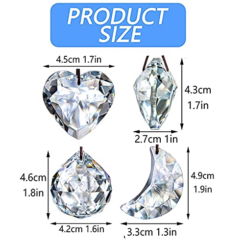 H&D HYALINE & DORA Crystal Sun Catcher Prisms Rainbow Maker Drops Hang Ornament Decor for Window, Home, Garden