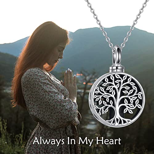 Tree of Life Urn Necklaces for Ashes Sterling Silver Tree of Life Cremation Jewelry for Ashes for Women Tree of Life Urn Necklaces