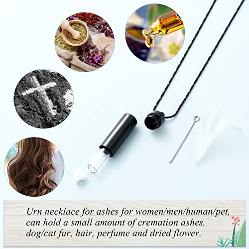 Imrsanl Cremation Jewelry for Ashes Pendant Urn Necklace Cylinder with Glass Vial Keepsake Ashes Memorial Jewelry Blue,Gold,Silver,Rose,Black