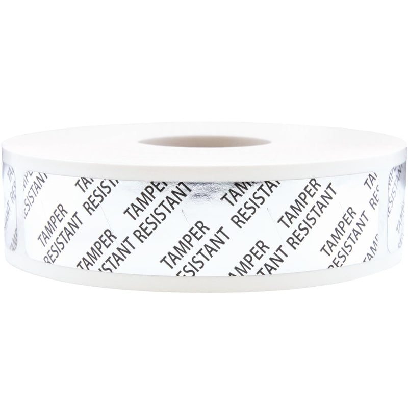 Tamper-Resistant Silver Metallic Labels, 0.75" x 3.5" Adhesive Stickers, 500-Pack Silver Metalized