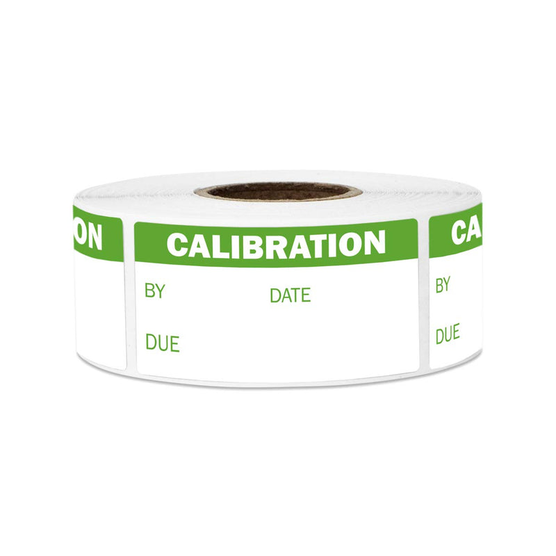 600 Calibration Labels, 1 x 2 Inch Calibration Stickers Write on Maintenance Inspection Calibrated Commercial Label Safety Quality Control QC Stickers - 2 Rolls of 300 Labels 600 Labels Green-white