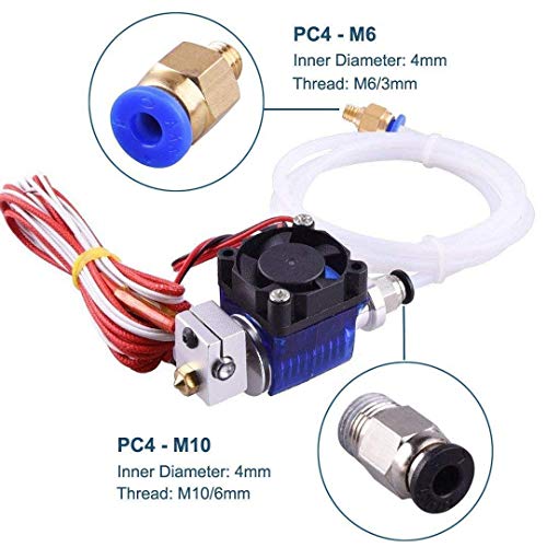 DollaTek 34 Pcs 3D Printer Accessories Kit, 3 Nozzle + 3 Heater Block + 3 Throat Tube + 3 MK10 Silicone Socks + 10 Cleaning needle + Other Parts for MK10 3D Printer 1.75mm Filament Extruder