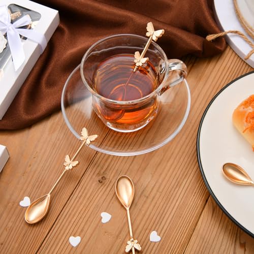 10 Boxes 20 Pcs Butterfly Tea Spoons for Wedding Favors Coffee Spoon Tea Party Souvenirs Bridal Baby Shower Guests Return Gift Individual Package (10) 10