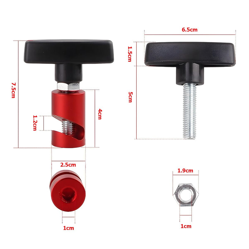 [Australia - AusPower] - CGEAMDY Bonnet Lifting Clamp, Multifunctional Aluminium Alloy Lifting Support Clamp, Propeller Stopper Tool for Bonnet Rear Boot (Red) Red 