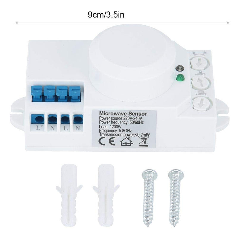 [Australia - AusPower] - 5.8GHz Microwave Sensor Switch Lighting Sensor Body Motion Car Detector Light Switch AC 220V-240V SK-805 