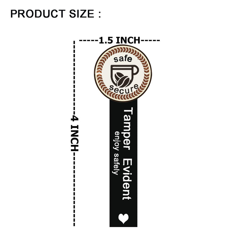 [Australia - AusPower] - Safe Secure Tamper Evident Seals Stickers for Drink Lids 1.5×4 Inch Food Delivery Stickers Sealed for Freshness Labels Drink Food Coffee Seal (Pack-500) 