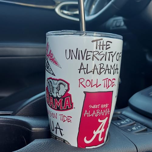 University of Alabama 30oz Stainless Steel 3D Icon Travel Mug - Lid & Straw Alabama Crimson Tide 30 Ounces