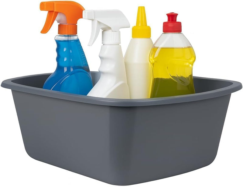Vakly Wash Basins – Rectangular Plastic 7-Quart Graduated Hospital Soaking Tub with Markings – Small Portable Washbasin for Face Washing, Cleaning, Foot Bath, Dishes, Laundry & Bedside Care 1