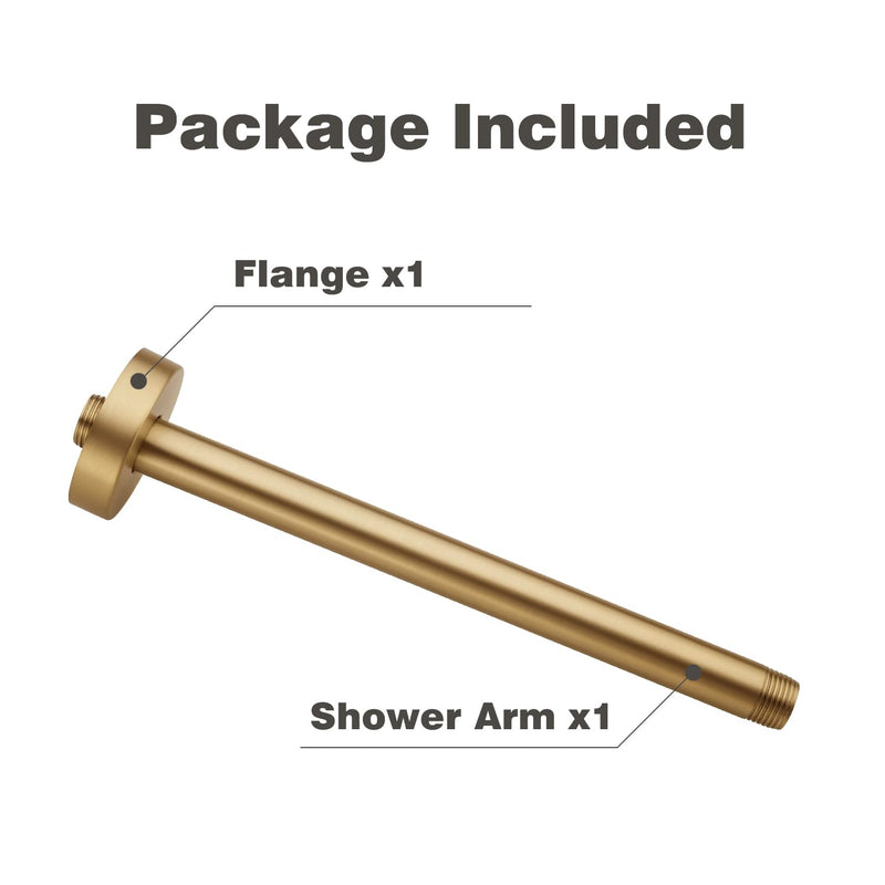 10 Inches Ceiling Mount Shower Arm and Flange, Champagne Bronze