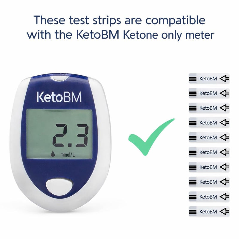 KetoBM Blood Ketone Test Strips for Ketone Only Meter, 40pk