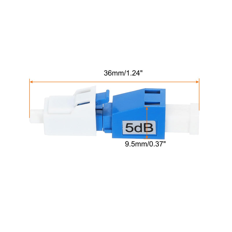 QUARKZMAN 5db LC Fiber Attenuator, LC/UPC Singlemode Fiber Optic Connector Male to Female for Fiber Optic Transmission, Pack of 4 5 dB