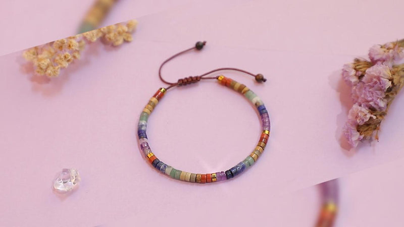 JoycuFF Inspirational Gifts for Women Get Well Soon Thinking of you Gift for Women Healing Natural Stone Bracelets 7 Chakras