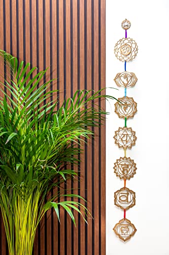 WICCSTAR Chakra Sign Wall Hanging Home Decor For Meditation. Yoga Wall Art Tapestry. Mandala Spiritual Ornaments For Bedroom, Living Room And Studio. 135mm Size.