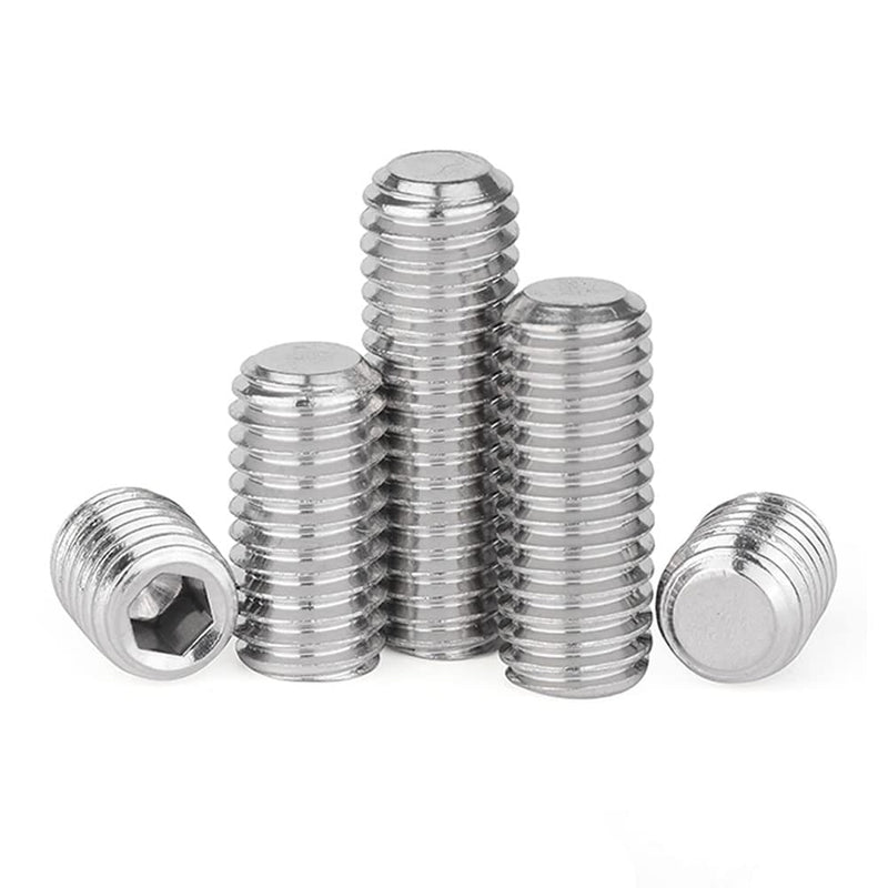 [Australia - AusPower] - Junter 50pcs M4 x 4mm A2 Stainless Steel Flat Point Grub Hex Socket Set Screws Metric DIN913 