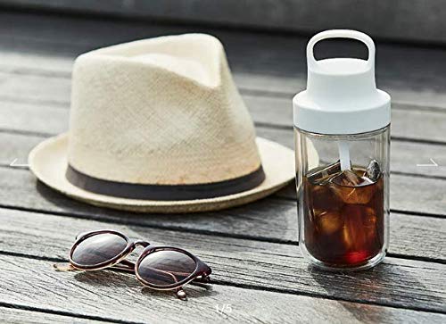 KINTO 20071 Togo Bottle, 16.9 fl oz (480 ml), White, Includes Straw, Lightweight, Water Bottle, Dishwasher Safe, Double Wall Construction