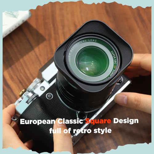 Haoge LH-X33 Lens Hood Metal Square Bayonet for Fujinon XF 16-50mm F2.8-4.8 R LM WR,XF 33mm F1.4 R LM WR Lens, Fuji XF 23mm f/1.4 R LM WR Hood Shade Black (Not with Metal Front Cap)