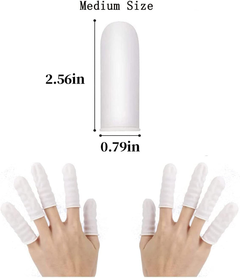 [Australia - AusPower] - (Approx Between 332-342 PCS) Disposable Latex Finger Cots Anti Static Rubber Fingertips Protective, Disposable Medium Finger Gloves Finger Covers Finger Protectors Fingertips Protector Medium(pack of 340) 