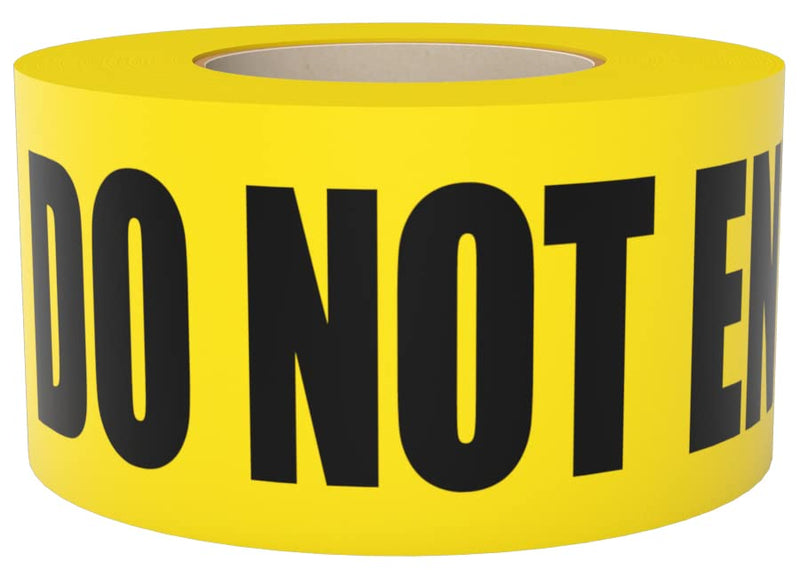 Danger Do Not Enter & Yellow Caution Do Not Enter Barricade Tape 3 inch X 1000 feet • 3 in. Wide for Maximum Readability • Tear Resistant Design