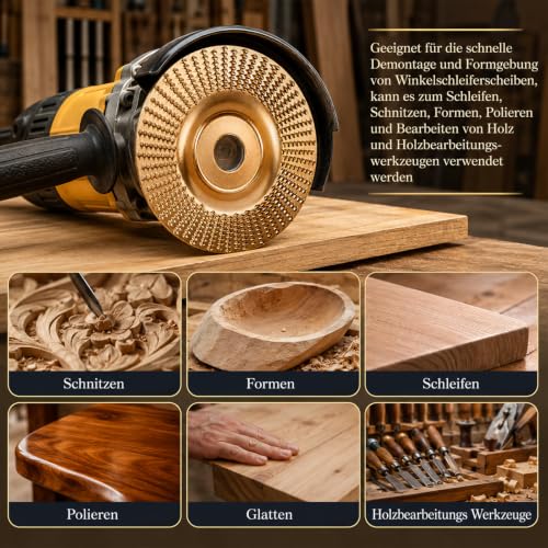 Tungsten Carbide Grinding Wheel 125mm, Sturdy Tungsten Carbide Grinder, Sanding Discs for Angle Grinder, Wood Carving Disc Durable for Woodworking Tools, Professional Craftsmanship