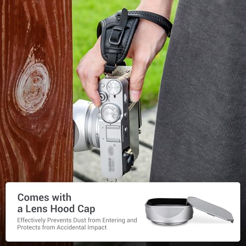 Square Metal X100VI Lens Hood with Lens Cap,Lens Shade Protector for Fujifilm Fuji X100VI X100V X100F Camera Replaces Fujifilm Fuji LH-X100 Lens Hood,with Lens Filter Adapter Ring & Lens Cap Black
