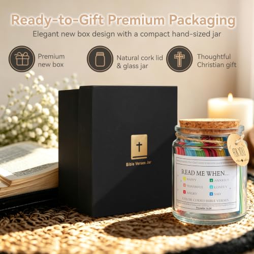 Bible Verse Jar, Christian Religious Gifts for Women Mom Teen Girls Friends