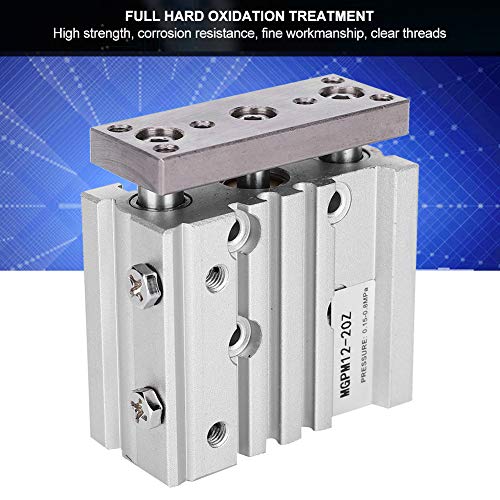 12mm Bore 30-100mm Stroke Pneumatic Air Cylinder, Double Action Triple Rod, M5 Thread Air Fitting Port Aluminum Alloy Cylinder, 1.2 Bar to 10 Bar
