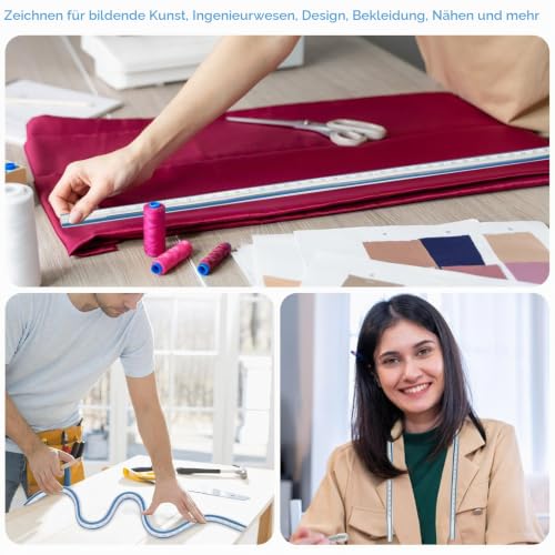 QUARKZMAN 40 Inch 100 cm Flexible Curve Ruler Can Be Drawn Blue | Sewing and engineering are beneficial