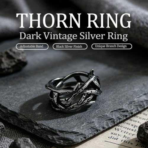 Jesus Crown of Thorns Ring for Men Gothic Stainless Steel Ring