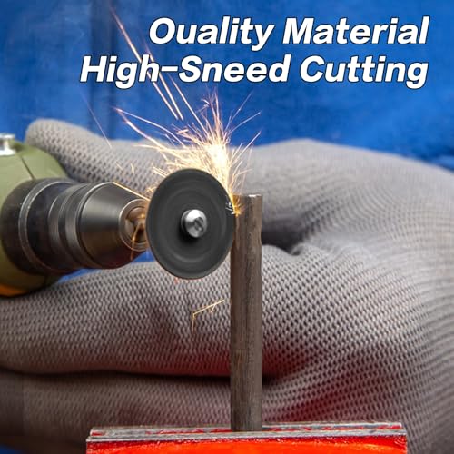 Cutting Discs Set of 60 32 mm for Rotary Tools | Cutting discs for metal steel with 6 pieces 3 mm mandrels accessories
