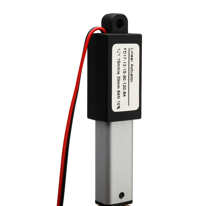 [Australia - AusPower] - NORJIN 12V Mini Electric Linear Actuator 1.2 inch Stroke, Speed 0.6inch/s, 60N/14lb, Waterproof Linear Motion Actuator w/Mounting Brackets for Cabinet, Window Opener, Robot Projects Small 