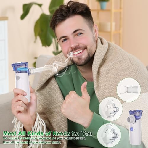 [Australia - AusPower] - Portable Nebulizer for Adults & Kids, Rechargeable Handheld Nebulizer Machine with Adjustable Rate, Nebulizer with Fast Support for Asthma and Respiratory Problems 