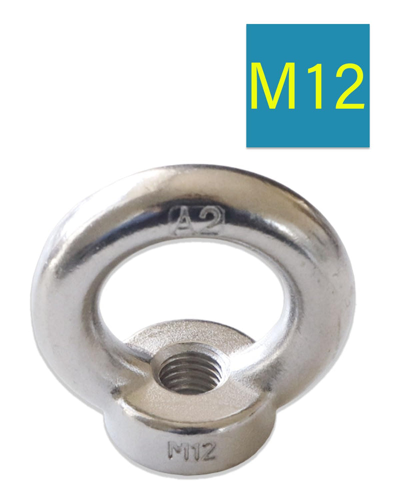 [Australia - AusPower] - M12 Eye Nuts - IMScrews 304 Stainless Steel Eye Nuts - Resilient Hardware for Home Repairs and Professional Projects Pack of 1 M12 