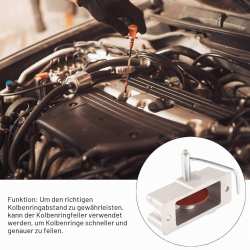 Manual Piston Ring File, Piston Ring Filter, Piston Ring Grinder 66785 66786 Carbide Sanding Disc with 120 Grit Aluminum Alloy for Re