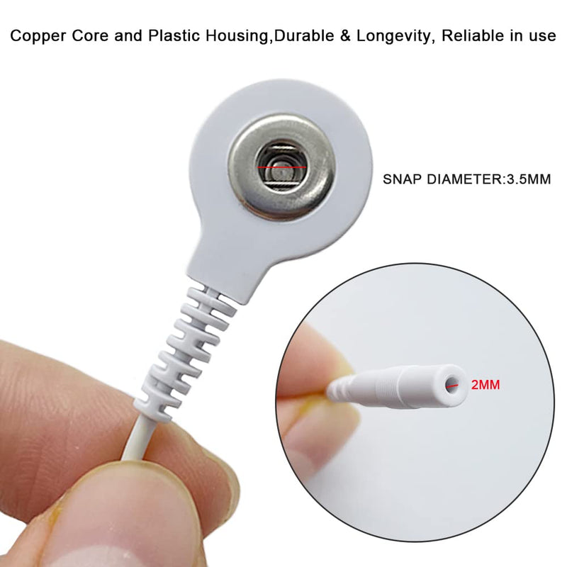 [Australia - AusPower] - 4 Pcs Electrode Lead Wire Adapters, Convert 2mm Pin to 3.5mm Snap - Compatible with TENS EMS Units 