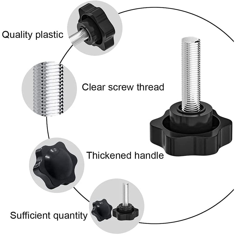 [Australia - AusPower] - M10 x 30mm Thread Clamping Knob, Thumb Screw, Star Hand Knob Tightening Screw Knob for Machinery, 8Pcs M10 x 30mm 