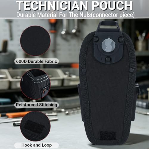 MELOTOUGH black 7-pocket small tool pouch with quick-release belt clip