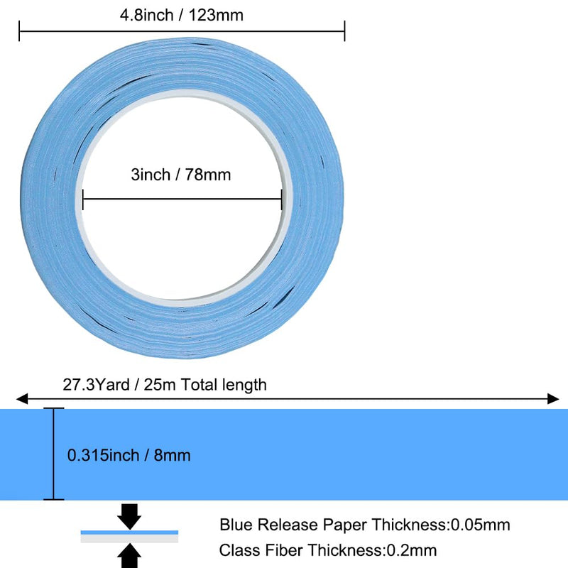 [Australia - AusPower] - Double Sided Adhesive Tape for TV LED Backlight Strips with Magnetic Backing sync Thermal Conductive Strong Roll 25 Meter(82FT) 8 MM 