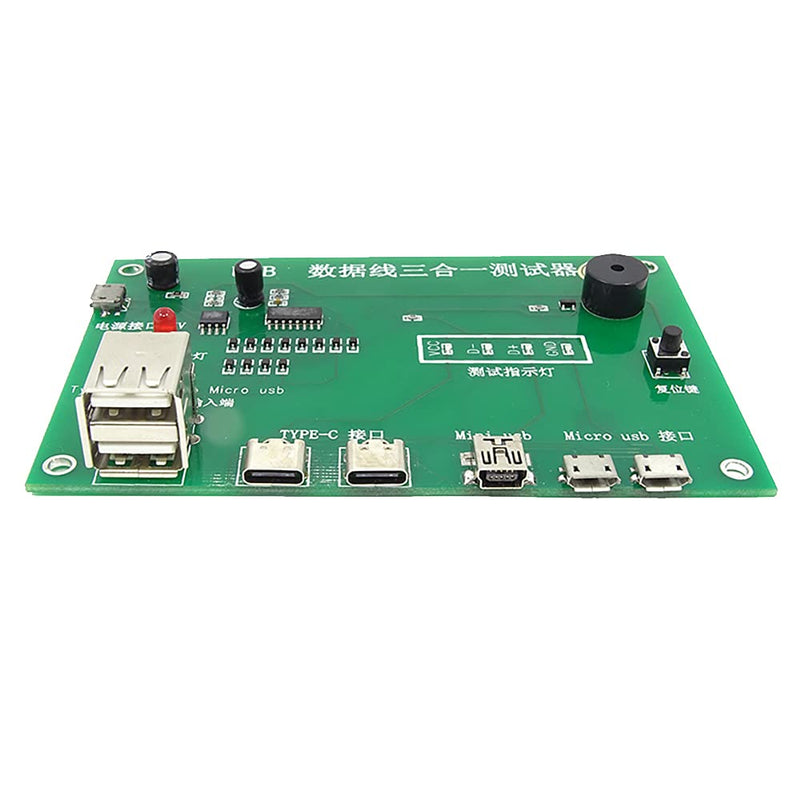 [Australia - AusPower] - USB Cable Tester, 3-in-1 Data Wire Test Fixture Precise Charging Test Card Type-C/Mini USB/Micro-USB USB Cable Test Triad Tester Card 