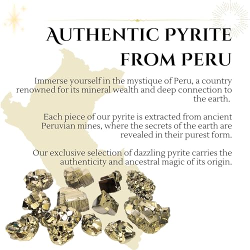 Natural Pyrite Crystal from Peru - Brilliant Cubic Spiritual Crystal Stone 5 to 6 oz