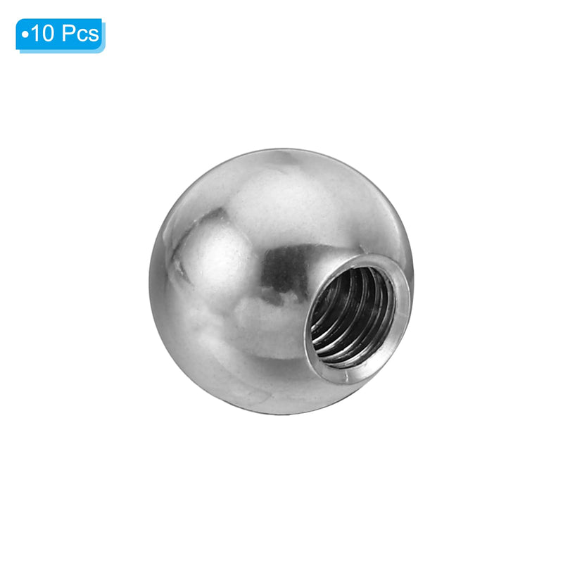 [Australia - AusPower] - PATIKIL M6x14mm Ball Nuts Knob, 10 Pack Female Thread 304 Stainless Steel Round Blind Hole Screw Cap Cover for Lighting Machinery DIY Decoration, Silver 
