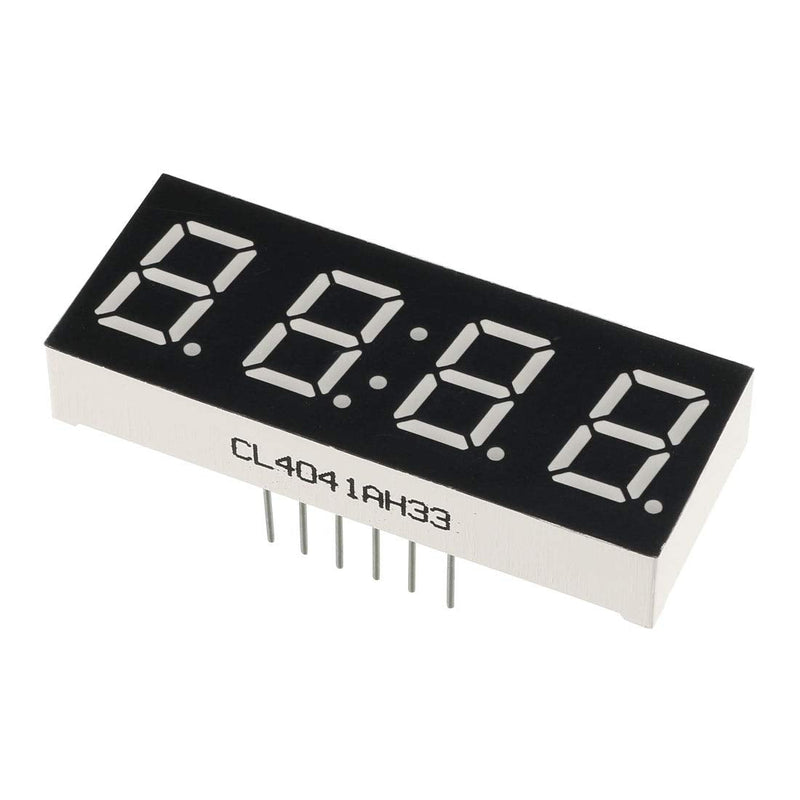 [Australia - AusPower] - uxcell Common Cathode 12 Pin 4 Bit 7 Segment Display 1.57 x 0.63 x 0.28 Inch 0.4" Red LED Display Digital Tube 5pcs 