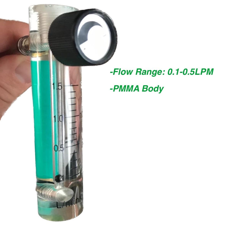 [Australia - AusPower] - 0.1-1.5LPM Gas Flow Meter with Control Valve, Oxygen Flow Regulator, Gas Flowmeter for Gas Oxygen Air Flow Meter, M10 Connector 