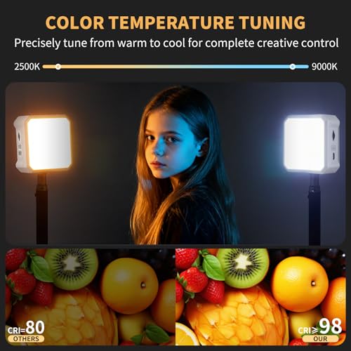 Ailight Magnetic LED Video Light, CRI 98+ 2500-9000K - White