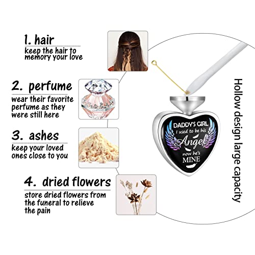 Dletay Heart Urn Necklace for Ashes Birthstones Cremation Jewelry for Ashes Stainless Steel Ash Necklace Memorial Ash Holder Silver