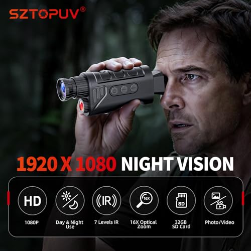 Infrared Night Vision Monocular, Nightvision Goggles Scope for Outdoormen