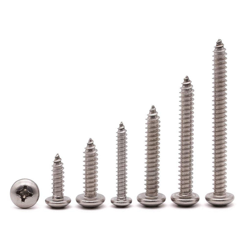 [Australia - AusPower] - #8 x 1" (100 Pack) Stainless Steel Phillips Pan Head Wood Screws, Stainless Steel 304 (18-8), Pan Head Sheet Metal Screws Self Tapping Screws #8 x 1" 100 