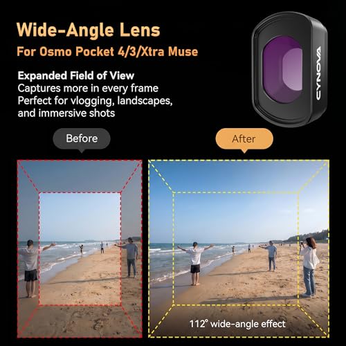 CYNOVA Wide-Angle Lens for DJI Osmo Pocket 4 Accessories Wide-Angle Lens Filter
