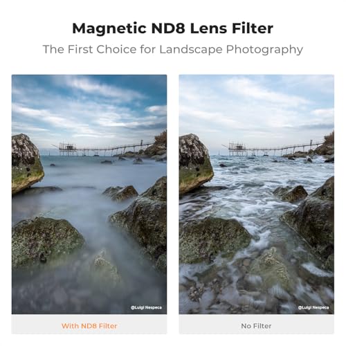 K&F CONCEPT 62mm Magnetic ND8 Lens Filter+Magnetic Basic Ring+Lens Cap