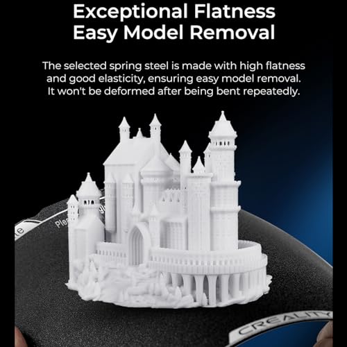 Creality K1C Texture PEI Build Plate Kit, 3D Printer Heat and Wear Resistance Textured PEI Spring Steel Plateform with Wipe Nozzle Design for K1C