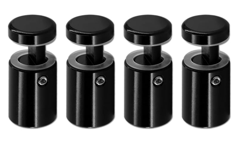 Side Clamp Standoffs 3/4" x 1" Solid Aluminum, Edge Grip Sign Standoffs for Glass, Burglarproof Sign Standoff, Standoffs Hardware, for Acrylic, Glass, PVC, Glass Panel with 2 pcs Spacers Black 12 PC